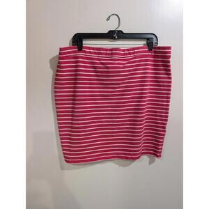 Pink White Striped Stretch Jersey Plus Mini Skirt Old Navy XL